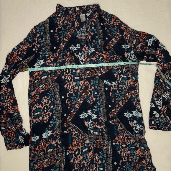 H&M Floral Patterned Long Sleeve Long Blouse Women’s 8 - Picture 3 of 7